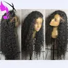 Parrucche di capelli umani di simulazione ricci crespi 150% di densità 13X4 Parrucche sintetiche lunghe ricci anteriori in pizzo cosplay