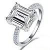 Vecalon Princess Cut Ring 925 Sterling Silver 2CT Diamond Engagement Ehering -Ringe für Frauen Statement Fingerschmuck Geschenk5697517