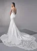 Amazing Mermaid Lace Backless Wedding Dresses Sheer Bateau Neck Side Split Bridal Gowns Appliqued Trumpet Plus Size robe de mariée