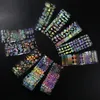 10 stks Holographic Nail Foil Stickers 4 * 20 cm per rol vlam Paardebloem Panda Bamboe Holo Nails Transfer Decals