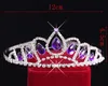 Фиолетовые хрустальные алмазные наушники для девочек Combs дети корона цветок девушка горный хрусталь детские головы кусочки для свадебных девушек аксессуары повязки