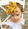 Free DHL INS 16 Colors Cute Big Bow Hairband Baby Girls Toddler Kids Elastic Headband Knotted Turban Head Wraps Bow-knot Hair Accessories