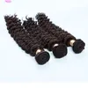 Vente paquets de cheveux vague profonde armure de cheveux humains 100g 3 pièces lot non transformés cheveux bouclés profonds armure faisceaux gratuit