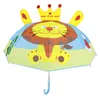 Kids Cartoon Umbrellas Animaux Imprimez Polyester Sunny Rainy Umbrella Lion Rabbit Cat suspendu à longue hale