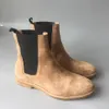 Factory Outlet nova lista Kanye West botas de camurça fosco sapatos altos-top britânico maré Martin deslizamento de couro genuíno na botas