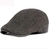 HT2785 Beret Men wełna wełniana gęsta ciepła zimowa kapelusz dla mężczyzn Wysokiej jakości Ivy Newsboy Flat Cap Vintage Ear Flap Dad Hat Beret Cap Men Y2818567