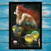 Pittura Waterhouse Redhead Mermaid HD stampabile Ufficio decorazione della parete di arte della tela di canapa artistica con cornice - pronta per essere appesa - Supporto di personalizzazione