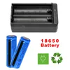 2 batteries Li-ion rechargeables 18650, 3000mAh, 3.7V, BRC, pour lampe de poche, torche Laser + double chargeur 18650