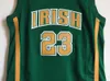 High School LeBron James Jerseys 23 Men Basketball Irish St. Vincent Mary Jerseys For Sport Fans Team Green Away Brown White Color