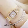 Yeni Kadınlar Rhinestone Watches Watches Lady Diamond Stone Elbise İzle Paslanmaz Çelik Bileklik Bilek saati Bayanlar Crystal Watch4676756