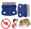 Pet Lice Comb não derrapante Handle Stainless Steel Pin Combs Grooming Limpeza Punny Nit Pet Piolho gratuito removedor escova Dog Flea remédios LSK78
