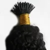 Mongolian Afro Kinky Curly Hair 100er Jahre Pre Bonded Stick I TIPP Remy Haarverlängerungen Italienisches Keratin Nagel TIPP Haarverlängerungen Natiral Colo