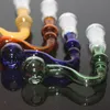 14mm 18mm männlich weiblich Glasrohr gebogen Single Bubble Glas Banger hochwertige Glas Raucher Rigs Drop Down Adapter für Bongs