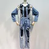 Damjackor Harajuku Niche Dam Kedja Denim Hål Jean-jackor Dam Snygg Streetwear Metalljacka High Street Unik Paljettkappa1