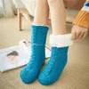 Vloer Sokken Home Slipper Dames Winter Warm Fuzzy Anti-Slip Lined Indoor Floor Slipper Sokken voor Kerstmis Gratis verzending