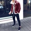 Men's Fur & Faux Fashion Men Winter Tops Long Sleeve Belt Leather Jacket Highneck Shearling Coat Wool Lining Bomber