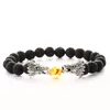 8MM Natural Black Lava Stone dragon Bracelet DIY Aromatherapy Essential Oil Diffuser Bracelet for women Men
