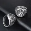 Aladdins lampmönster Carving Ring Lucky Smycken Karakteristisk Dekorativ mönster Man Rostfritt stål Ringar för män SA990