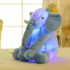 LED Luminous Elephant 베개 아기 긴 코 코끼리 박제 봉제 인형 장난감 어린이 성인 수면 베개 부드러운 동물 장난감 선물