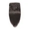 Clipe 9A Grade Virgin cabelo Em Extensões de cabelo humano peruano Malásia linha reta índio brasileiro Remy Cabelo Natural Color Bleach Loiro 613