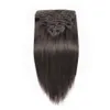 9A Grade Virgin Hair Clip In Human Hair Extensions Brasilianska Peruanska Malaysiska Indiska Straight Remy Hair Natural Color Bleach Blond 613