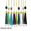 9 Colors Boheimian Style Womens 69cm Long chain Necklace Silver Gold Natural Stone Tassel Necklace Jewelry Gifts for Women Girls
