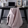 Modern Solid Blue Throw Filt Cotton Pink Sticked Soffa Filt Throw Gray T Shape Chunky Cover Travelair Home Textile18832922024