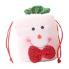 Christmas Decorations Portable Cute Drawstring Candy Apple Bag Snowman Elk Santa Pouch Tree Decoration1