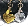 Porte-clés mignon paillettes paillettes coeur porte-clés femmes Llaveros Mujer sac de voiture accessoires porte-clés bijoux porte-clés