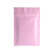 100pcs Zipper Top Flat Storage Bag Heat Mylar Glossy Pink Zip Lock Bags