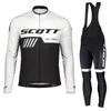 2021 Pro SCOTT Team Long Sleeve Cycling Jersey Set Men Breathable 3D Padded bib pants Mountain Bike Clothing Bicycle Sports uniform Y2104011