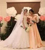 New Sweetheart Ball Gowns Wedding Dresses With Long Veil Lace Applique Beaded Lace up Back Bridal Gown Plus Size Custom Made