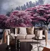 La foto de encargo del papel pintado 3d Árbol hermoso Elk Bosque Rosa dormitorio sala de estar del paisaje de fondo decoración de la pared del papel pintado