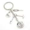 New Arrival Wholesale 18mm Snap Jewelry DAD Key Chain Gift Tools KeyChain Handbag Charm Snap Key chains Key Rings DAD Gift Bijoux