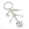 New Arrival Wholesale 18mm Snap Jewelry DAD Key Chain Gift Tools KeyChain Handbag Charm Snap Key chains Key Rings DAD Gift Bijoux