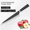 Coltello da Chef forgiata Handmade in acciaio inox professionale Sharp Anti-Stick Cleaver Knife Utility Santoku affettare di sbucciatura di verdure Ebony Handle