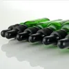 100pcs Green Glass Propper bouteilles 5 ml 10 ml 15 ml 20 ml Huile essentielle en verre tête en caoutchouc et pipette en verre à casquette à l'épreuve des enfants