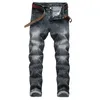 Pantaloni jeans skinny lavati da neve da uomo 2018 Pantaloni jeans denim di cotone lavato autunno nuovo da uomo Hiphop Biker Stretch Jean Homme