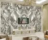 Nowoczesna tapeta do salonu Klasyczny Biały Prosty Eurynowy Tłoczny 3D TV TV Tło Malowanie ścienne