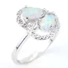2019 nowe pierścienie w kształcie serca 5 sztuk / partia unikalne ogień białe opal kamień srebrny matka pierścień prezent biżuteria Australia Rosja pierścienie