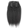 Clip-in-Echthaarverlängerungen, natürliches brasilianisches Remy-Haar, verworrene gerade Clip-ins, 10 Stück, 100 g grobes Yaki-Clip-in-Echthaar