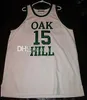 Oak Hill Academy High School # 15 Carmelo Anthony White Retro Koszykówka Jersey Męskie Szyte Niestandardowe Nazwa Nazwa Koszulki
