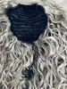 Curly Grey Human Pony Vail Puff Ångra Chignon Hårstycke Drawstring Grå Silver Medium Längd Wraps Lätt bär 120g 100g 14inch