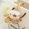 Pumpkin Carriage Keychain Key Chain White and Pink Color Gold Plated Alloy Key Ring Wedding Favors Party Gift1143294