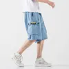 Herr jeans korta män 2021 sommar lapptäcke shorts multi-pocket casual hip hop pants streetwear mens last