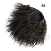 Péruvien Naturel Noir Afro Crépus Bouclés 4A 4B 4C Queue De Cheval 120g Prêle Humaine Non Transformée Vierge Cheveux Ponytail