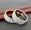 Luxury Crystal Wedding Ring Gold Silver Stainless Steel Couple Love Finger Rings Valentine's Day Gift Heart Engagement Jewelry