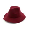 خريف وشتاء بلون المرأة الصوف ورأى الجاز قبعة موجة كبيرة بريم تريلبي فيدورا القبعات حزب رسمي أعلى قبعة للسيدات