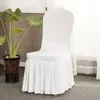 11 Colors Solid Chair Skirt Cover for Wedding Party Decor Banquet Chair Slipcover Spandex Elastic Chair Covers Pleated Skirt Seat Cover