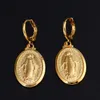 Virgin Mary Earrings Christmas Gifts 24K Gold Color Women Men Jewelry Earrings Wholesale Cross Earrings Jewelry